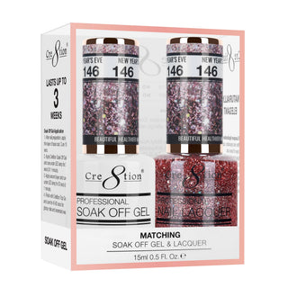 Cre8tion Matching Sets - 146 New Year 's Eve (Glitter) duo gel and lacquer set
