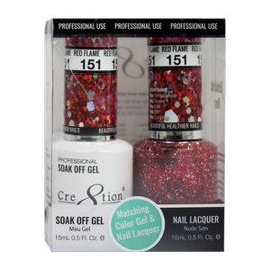 Cre8tion Matching Sets - 151 Red Flame duo gel and lacquer set