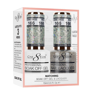 Cre8tion Matching Sets - 166 Wedding Dress duo gel and lacquer set