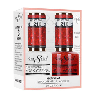 Cre8tion Matching Sets - 210 Red Hot Devil duo gel and lacquer set