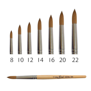 Cre8tion Kolinsky Acrylic Brush - Yellow Wood Handle