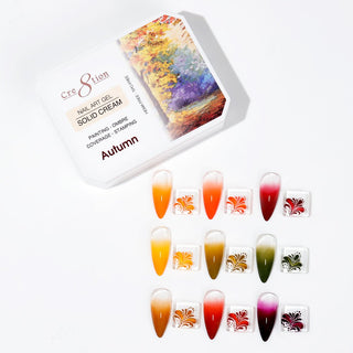 Cre8tion solid cream nail art gel, autumn palette.
