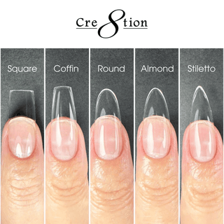 Cre8tion Soft Gel Tips - Full Set 24 Styles w/ 1 Display Shape Chart