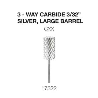 Cre8tion 3-Way Carbide Silver, Large Barrel 3/32"