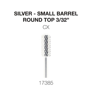 Cre8tion Silver Carbide- Small Barrel-Round Top- 3/32"