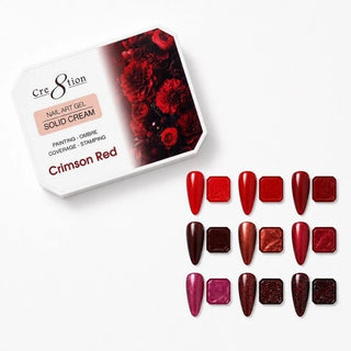 Cre8tion Nail Art Gel - Solid Cream Collection - Crimson Red
