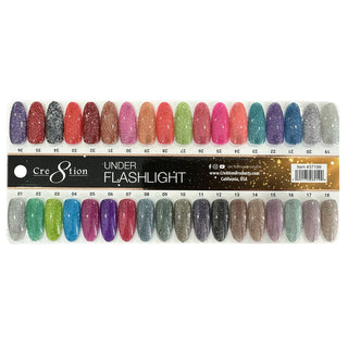 Cre8tion Under Flashlight Collection 0.5oz - Full Set 36 Colors W/ 1 Set Color Chart