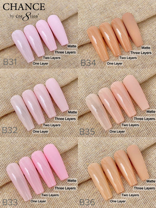 Chance Full Set - Matching Duo 0.5oz - Bare Collection 36 Colors w/ 2 sets color chart